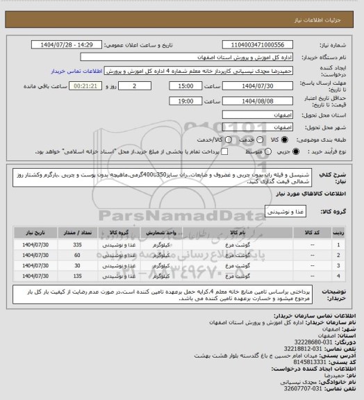 استعلام شنیسل و فیله ران بدون چربی و غضروف و ضایعات..ران سایز350تا400گرمی.ماهیچه بدون پوست و چربی .بارگرم وکشتار روز شمالی قیمت گذاری کنید.