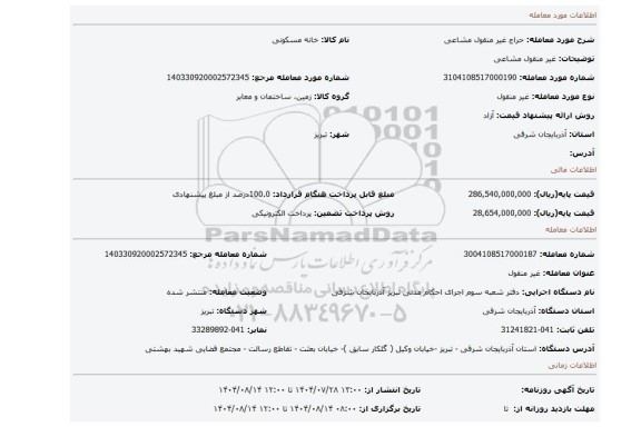 مزایده، غیر منقول مشاعی
