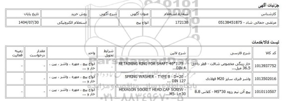 استعلام الکترونیکی، انواع پیج
