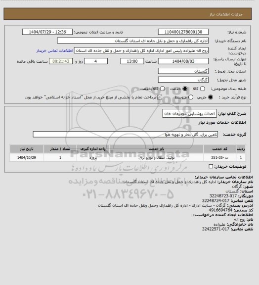 استعلام احداث روشنایی محمدزمان خان