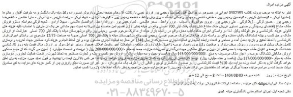 مزایده ششدانگ یکباب مغازه