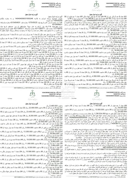 مزایده فروش چراغ خطر عقب مگان ، دستگیره بیرون چپ ال 90 ....