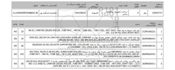 استعلام رولر