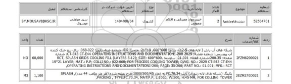 استعلام درزبندهاوعایقها