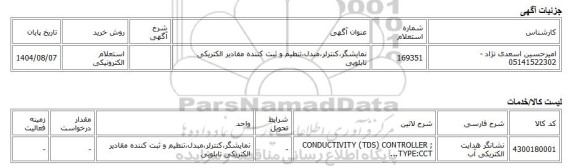 استعلام الکترونیکی، نمایشگر،کنترلر،مبدل،تنطیم و ثبت کننده مقادیر الکتریکی تابلویی