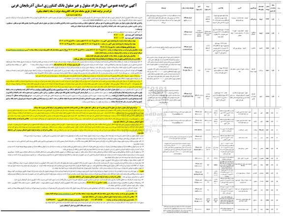 مرحله چهارم مزایده فروش  اموال مازاد منقول و غیر منقول