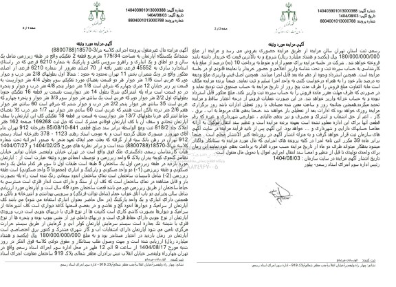 مزایده واگذاری واحدهای تجاری 