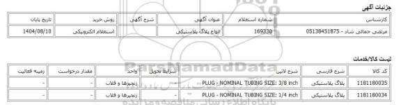 استعلام الکترونیکی، انواع پلاگ پلاستیکی