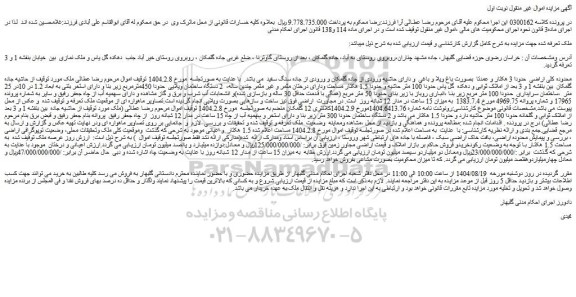 مزایده حقابه  به میزان 15 ساعت از مدار 12 شبانه روز