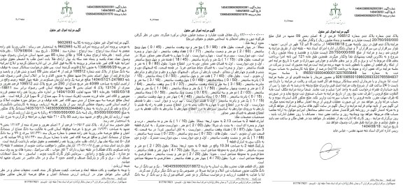 مزایده ششدانگ یک واحد آپارتمان مسکونی در طبقه چهار به مساحت 40.89 به پلاک ثبتی 106512