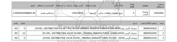 استعلام ترمینال گریس