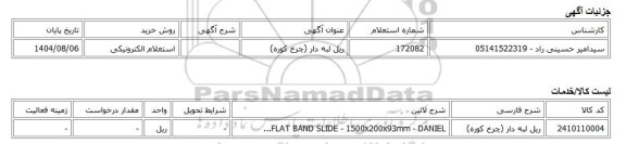 استعلام الکترونیکی، ریل لبه دار (چرخ کوره)