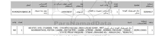 استعلام جک هیدرولیک کلوخه شکن