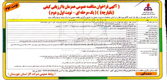 مناقصه خرید تصحیح کننده مودم دار در ظرفیتهای مختلف - نوبت دوم 