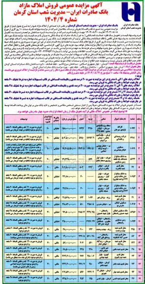 مزایده فروش املاک مازاد