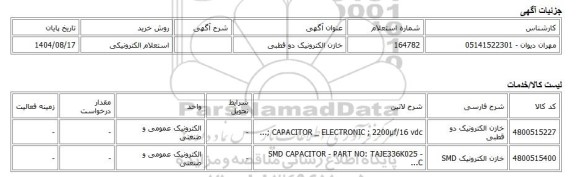 استعلام الکترونیکی، خازن الکترونیک دو قطبی
