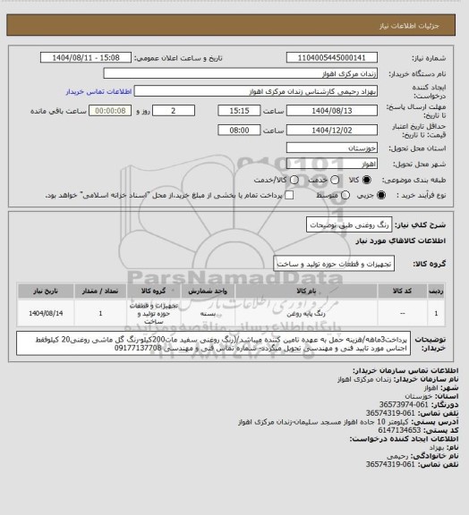 استعلام  رنگ روغنی طبق توضیحات