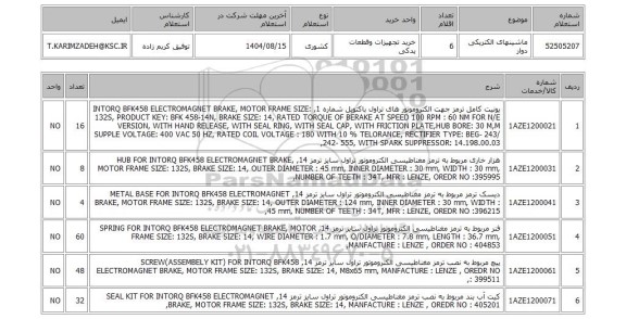 استعلام ماشینهای الکتریکی دوار