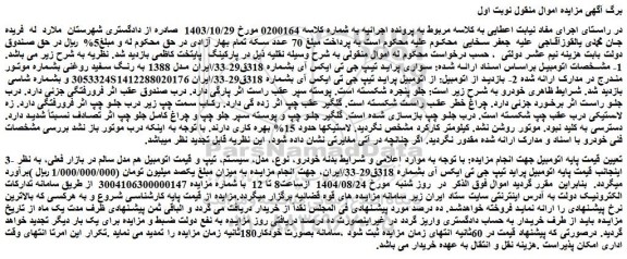 مزایده خودرو سواری پراید تیپ جی تی ایکس آی