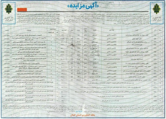 مزایده فروش تعدادی از اموال مازاد