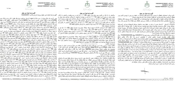 مزایده یک دانگ مشاع از شش دانگ یک قطعه آپارتمان مسکونی