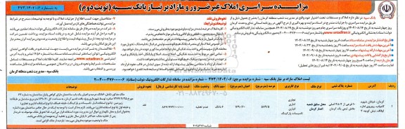 مزایده سراسری املاک غیرضرور و مازاد بر نیاز نوبت دوم 