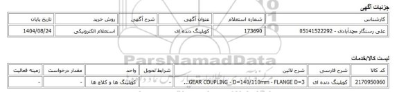 استعلام الکترونیکی، کوپلینگ دنده ای