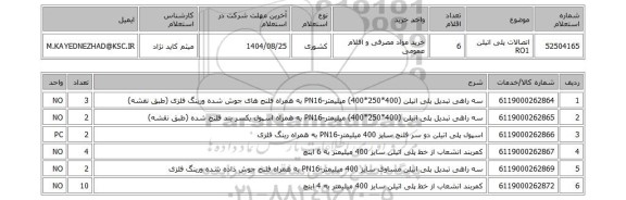 استعلام اتصالات پلی اتیلن RO1