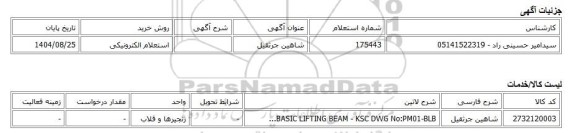 استعلام الکترونیکی، شاهین جرثقیل