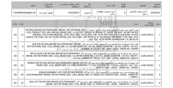 استعلام ماشینهای الکتریکی دوار