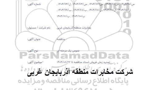 تمدید مناقصه عملیات حفاری و ترانچرزنی و کابل کشی فیبر نوری