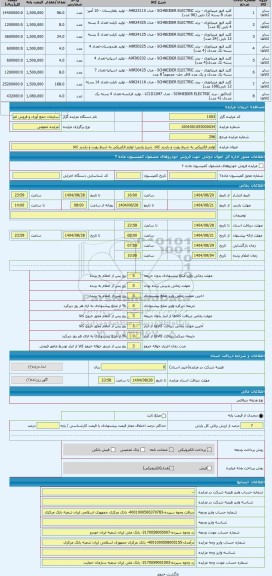مزایده ، لوازم الکتریکی به شرط رویت و بازدید کالا