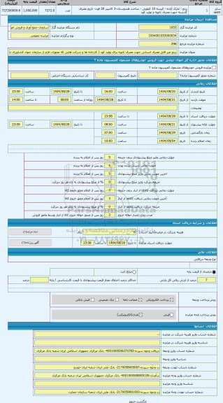مزایده ، برنج غیر قابل مصرف انسانی جهت مصرف ثانویه برای تولید کود ( کارخانه ها و شرکت هایی که مجوزات لازم از سازمان جهاد کشاورزی