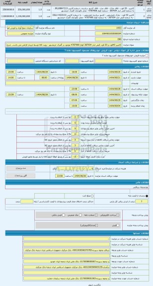 مزایده ، کانتینر 40فوت و 20 فوت قبض انبار 387934 کوتاژ 4787908 موجود در گمرک خرمشهر - رویت کالا توسط خریدار الزامی می باشد.