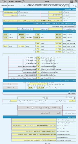 مزایده ، کانتینر 40فوت قبض انبار 386150 کوتاژ 4787845 موجود در گمرک خرمشهر - رویت کالا توسط خریدار الزامی می باشد.