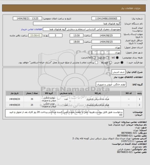 استعلام شف اندیش