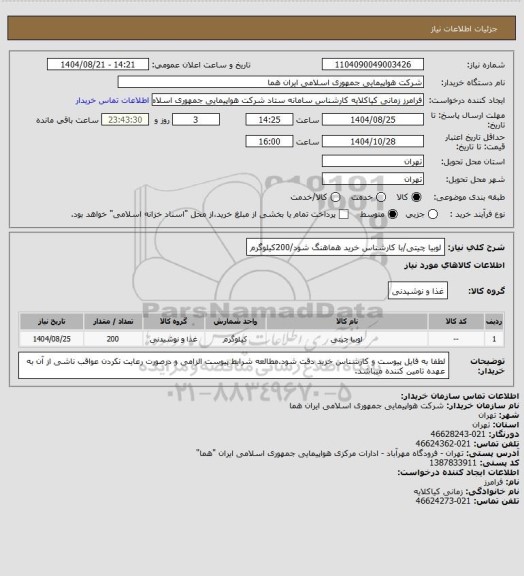 استعلام لوبیا چیتی/با کارشناس خرید هماهنگ شود/200کیلوگرم