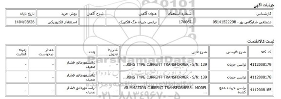 استعلام الکترونیکی، ترانس جریان مگ الکتریک
