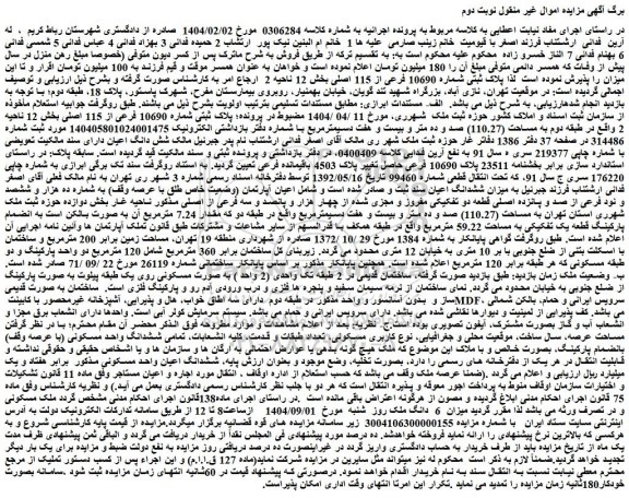 مزایده ملک پلاک ثبتى شماره 10690 فرعى از 115 اصلى