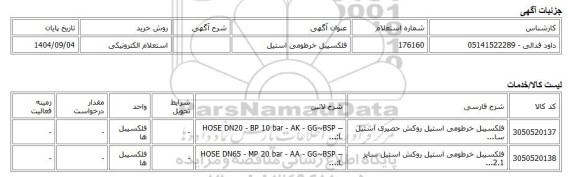 استعلام الکترونیکی، فلکسیبل خرطومی استیل