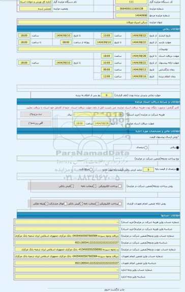 مزایده ، سالن اندریان ورزقان