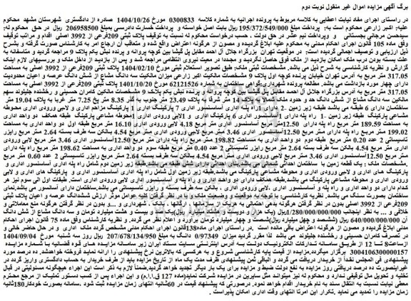 مزایده  میزان ملک  0/97349  دانگ