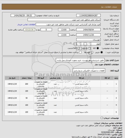 استعلام طبق شرح وشرایط پیوست- خرید بصورت اعتباری می باشد