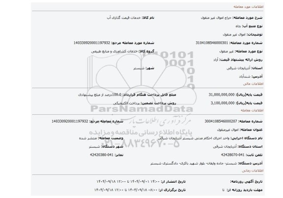 مزایده، اموال غیر منقول