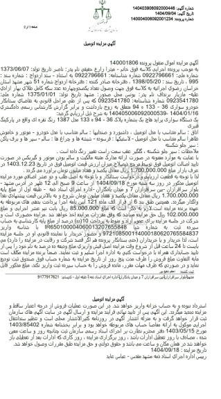 مزایده فروش یک دستگاه سواری پراید هاچ بک ، رنگ نقره ای 