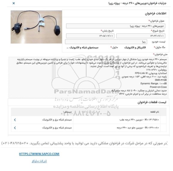 فراخوان دوربین های 360 درجه - پروژه ری را