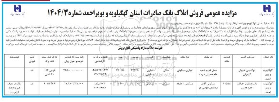  مزایده عمومی فروش املاک