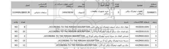 استعلام قطعات لیفتراک برقی آریا3تن