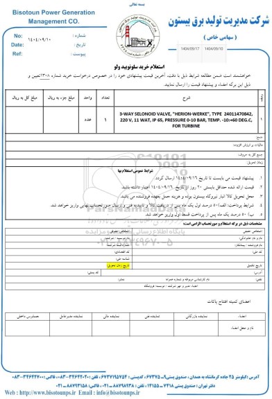 استعلام خرید سلونویید ولو 