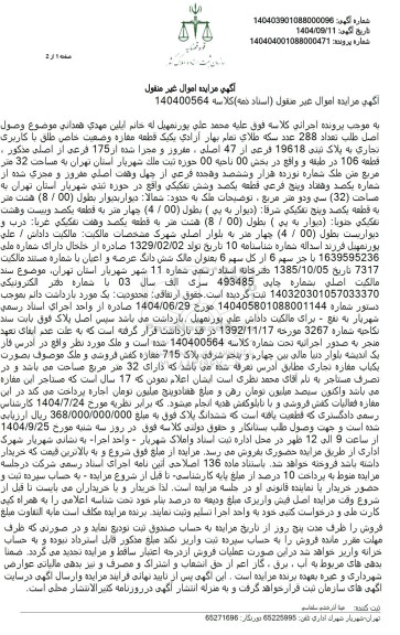 مزایده یک قطعه مغازه